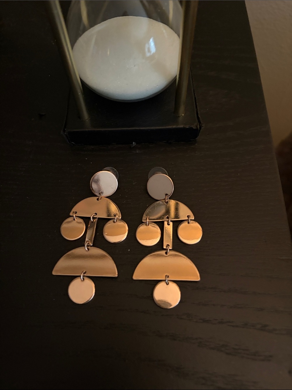 Modern Geometric Gold Drop Earrings
